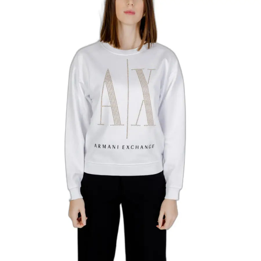 Armani Exchange women’s white sweatshirt with logo ’a’ on it